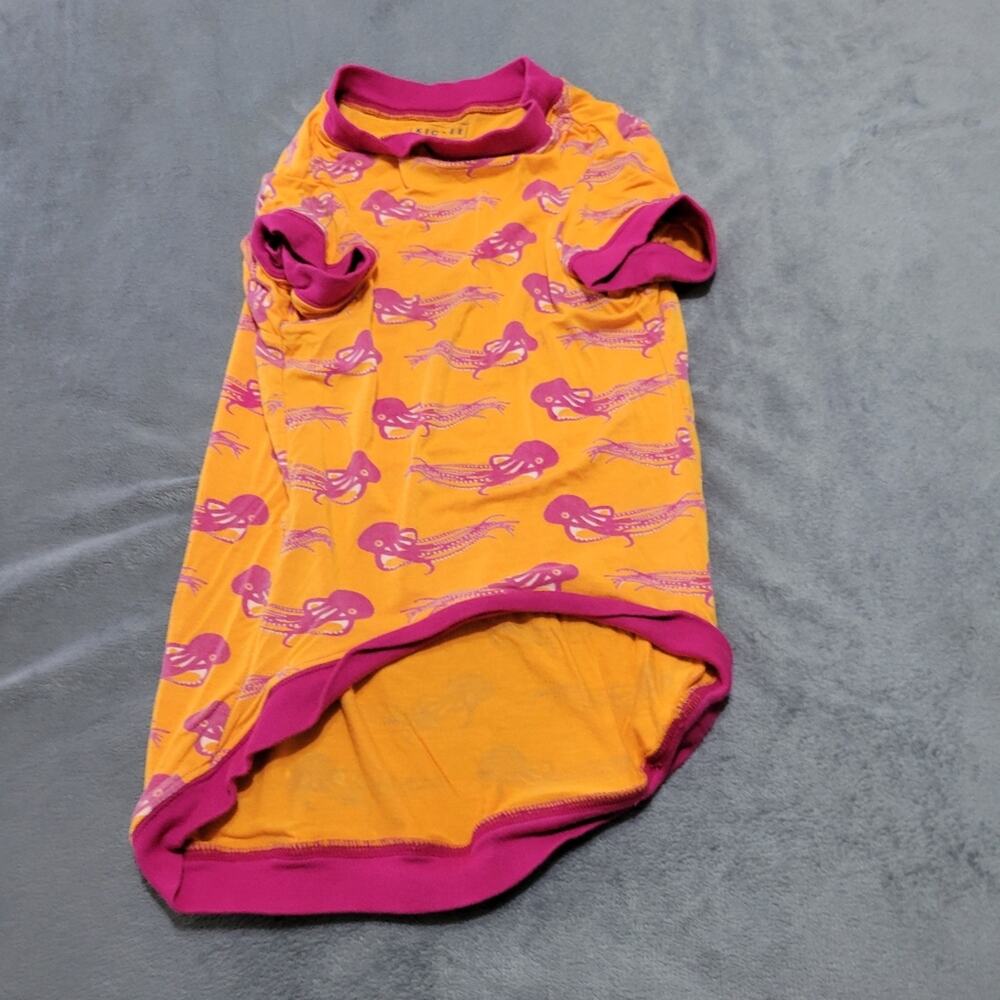 Kickee Dog Shirt‎ Size Large Apricot Octopus Matching Fun Bamboo Comfort Stretch